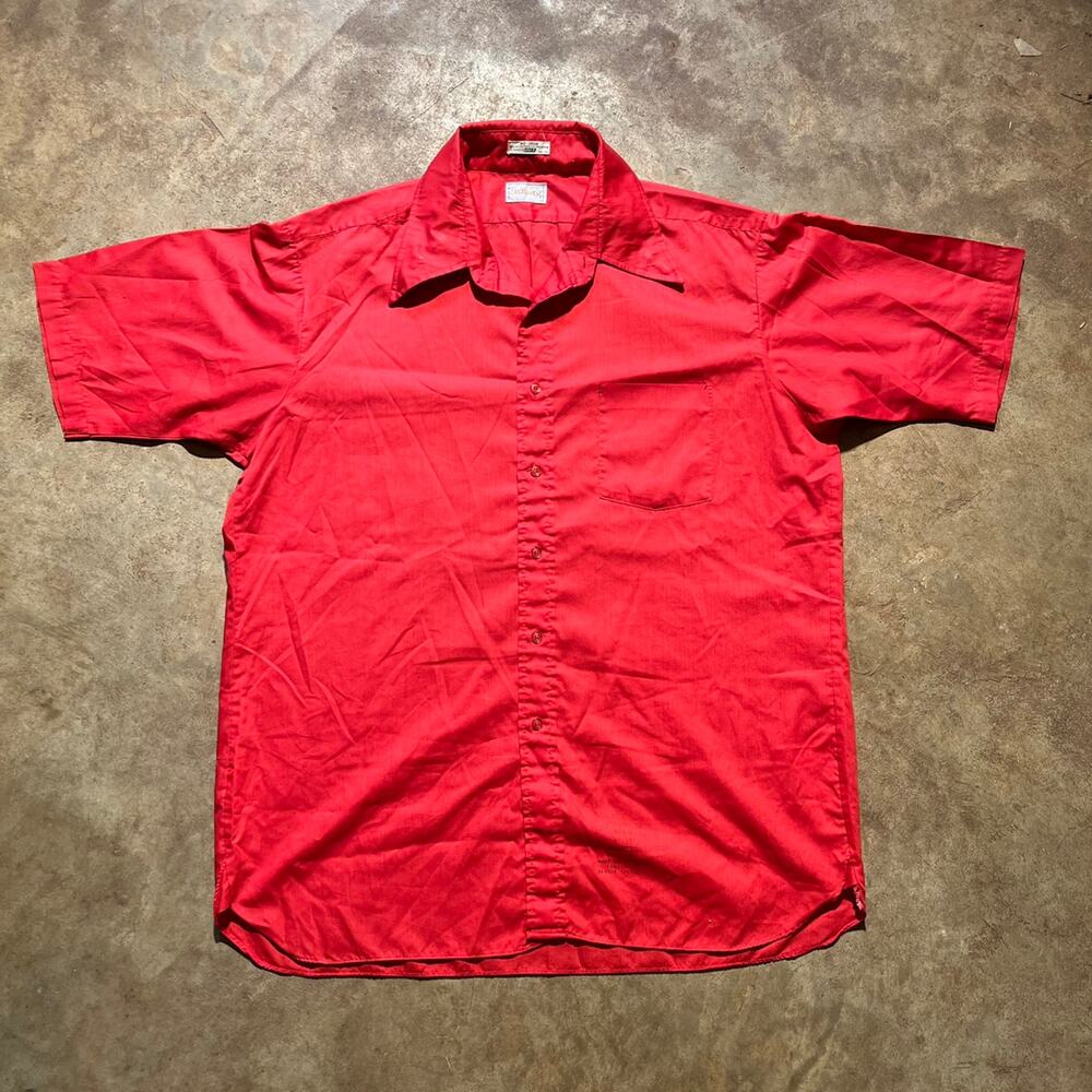 Vintage 70s Andhurst Crimson Red Button Up Shirt
